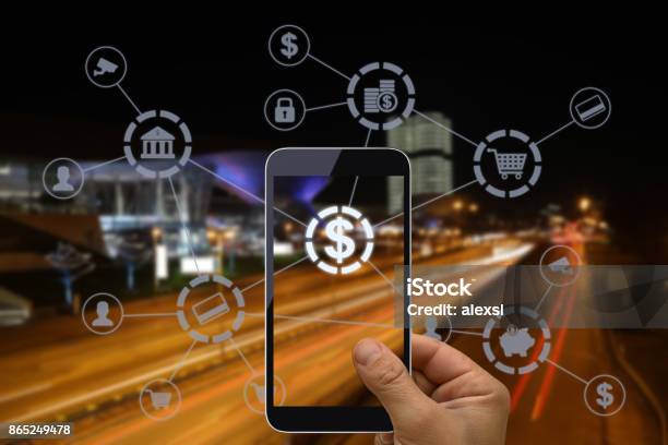 Fintech Electronic Banking Netzwerktechnik Stockfoto und mehr Bilder von Onlinebanking - Onlinebanking, Abstrakt, Bank