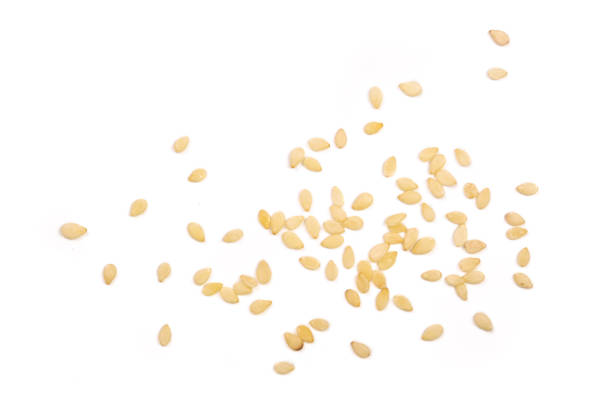 istock Sesame seeds isolated on white background top view 865252760