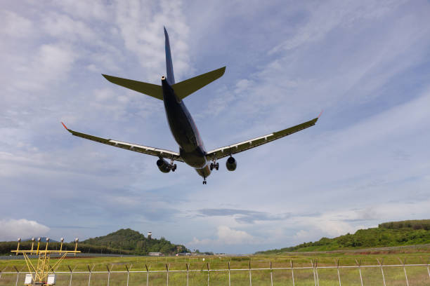 istock Passenger airplane landing at the airport. 865254328