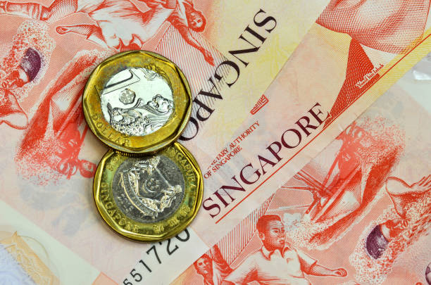 istock Singapore money on white background 865254384