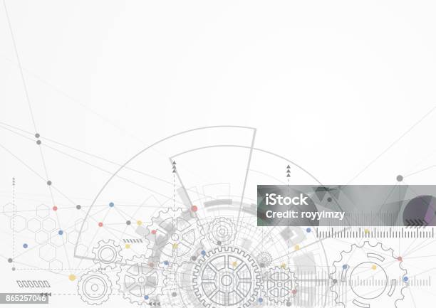 Vetores de Abstrato Tecnologia Fundo e mais imagens de Plano de Fundo - Plano de Fundo, Dente de Engrenagem, Engenharia