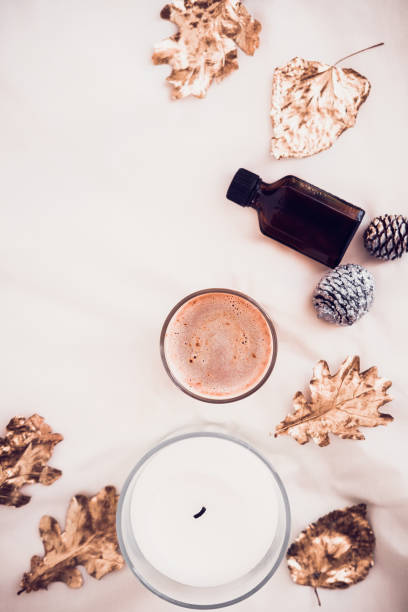 istock Fall spa beauty products flatlay on white 865260226