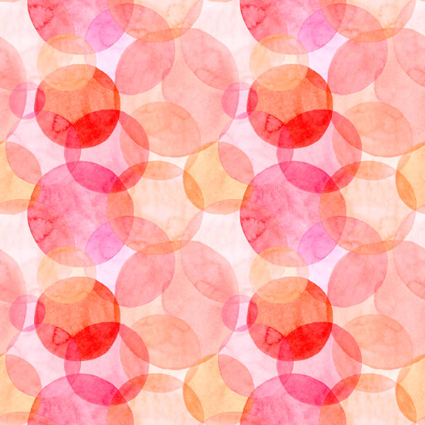 istock Abstract beautiful artistic tender wonderful transparent bright autumn orange pink red circles different shapes pattern watercolor hand illustration. Perfect for textile, wallpapers, and backgrounds 865260780