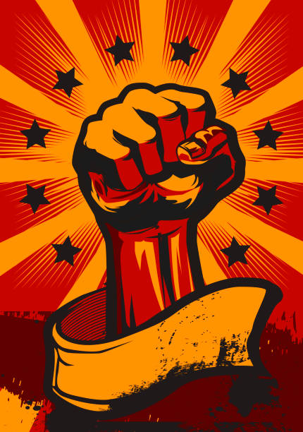 Revolution Poster in Retro Style. Revolution Poster in Retro Style. Vector Illustration. propaganda stock illustrations