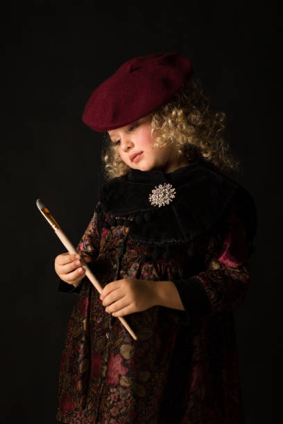 istock Pretty girl in brown old-fashioned costume 865268458