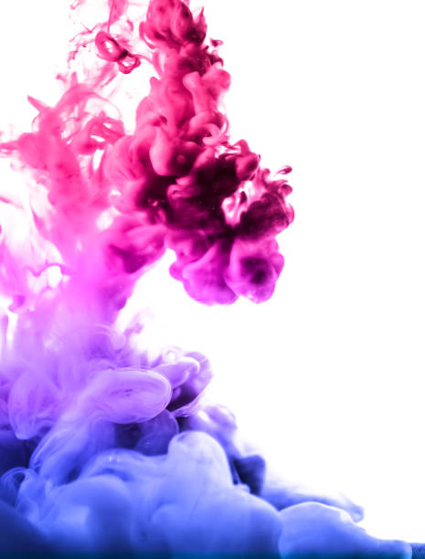 istock Acrylic colors and ink in water. Abstract frame background. Isolated on white 865269118