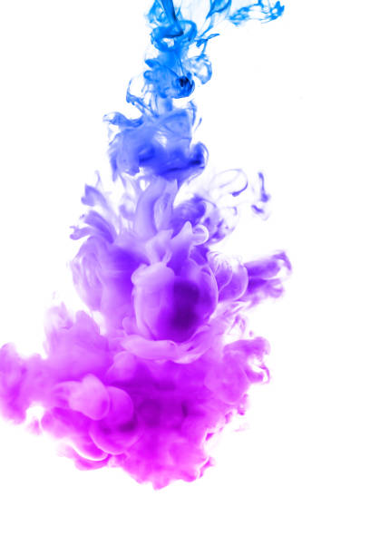 istock Acrylic colors and ink in water. Abstract frame background. Isolated on white 865269202