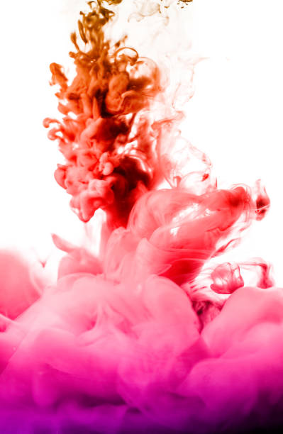 istock Acrylic colors and ink in water. Abstract frame background. Isolated on white 865269220