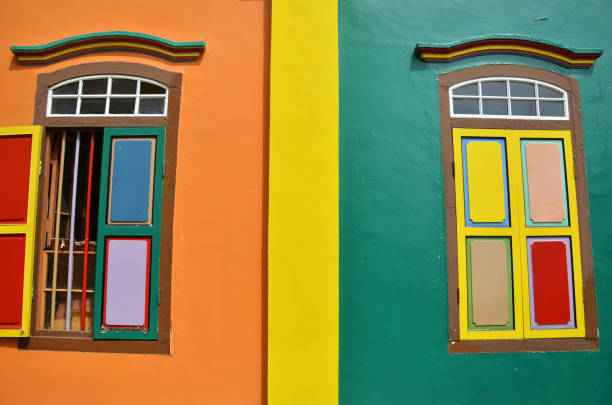 istock Colorful windows and details on a colonial house 865271650