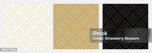 Pattern Seamless Chevron Abstract Wave Background Stripe Gold Luxury Color And Line Geometric Line Vector Stock Illustration - Download Image Now