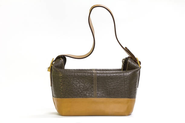 istock Old leather brown lady's handbag 865276362