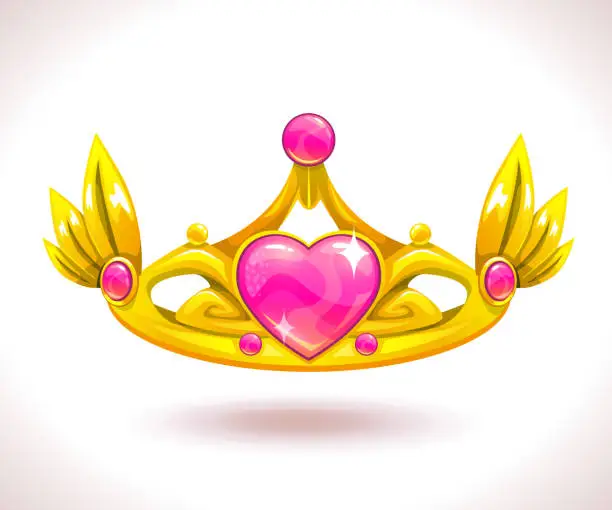 Vector illustration of Beautiful golden princess crown