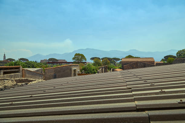 widok na ruiny w pompejach - travel tourist roman forum rome zdjęcia i obrazy z banku zdjęć