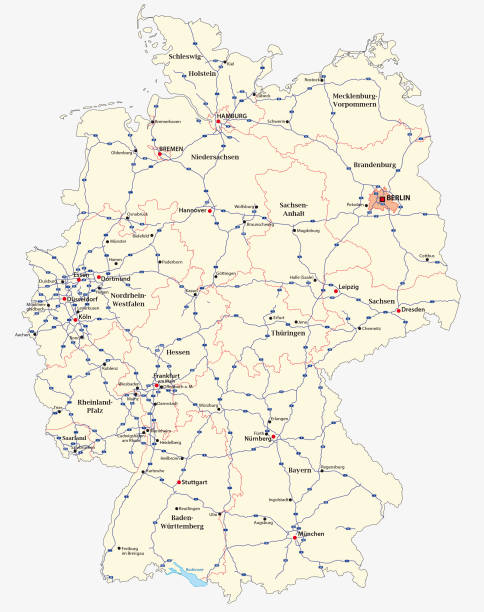 illustrations, cliparts, dessins animés et icônes de carte autoroute d’allemagne - schleswig