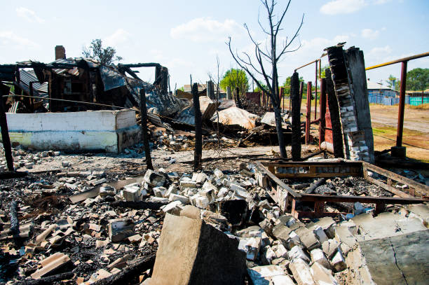 istock Ruins of house after fire 865287590