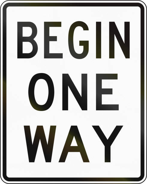istock United States MUTCD road sign - Begin one-way road 865293320