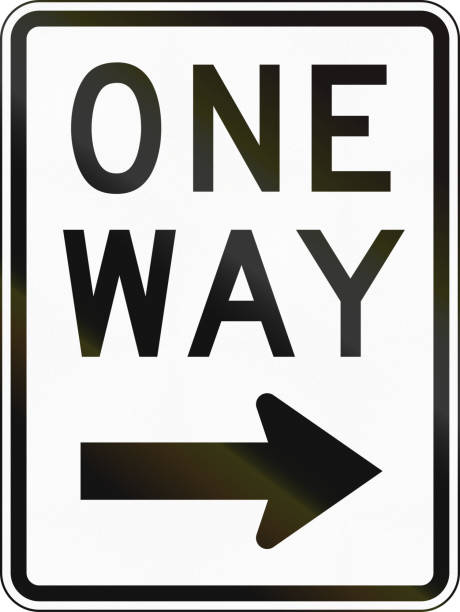 istock United States MUTCD road sign - One way to the right 865294132