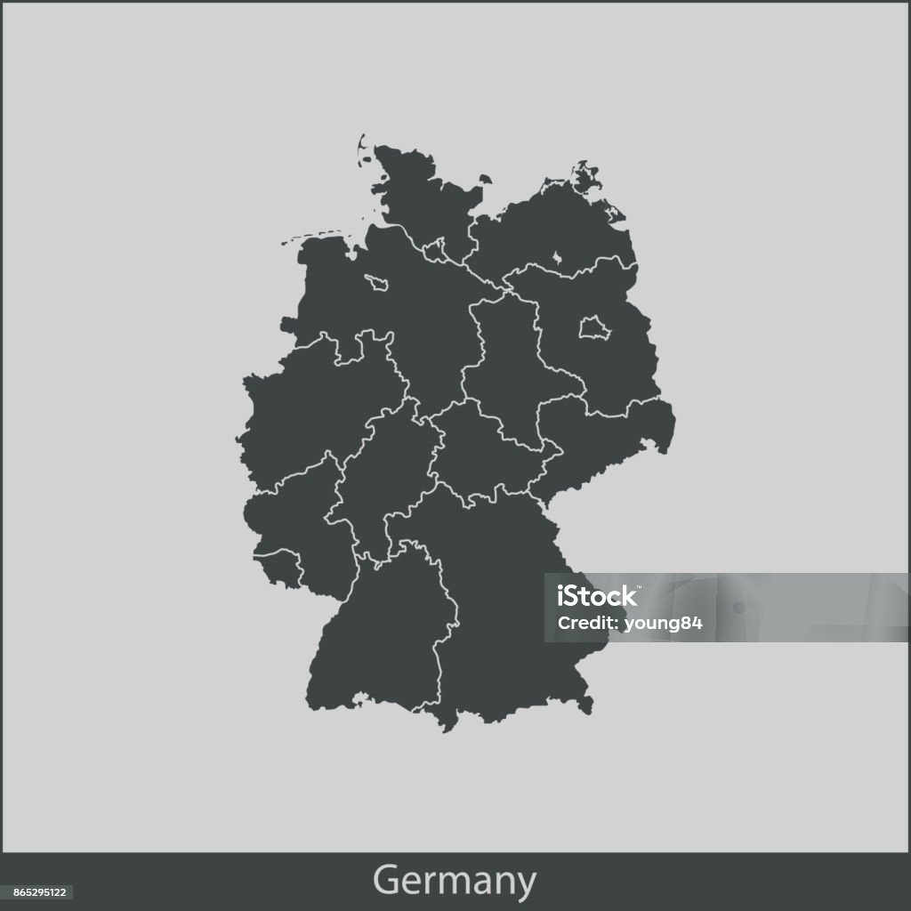 Mapa de Alemania - arte vectorial de Alemania libre de derechos