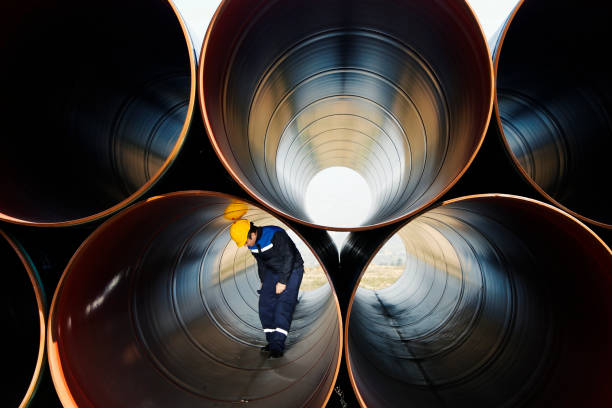 ventory check  - gas pipe material pipe pipeline - fotografias e filmes do acervo