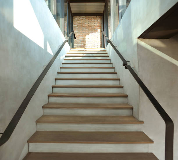 istock Wood stair in loft style 865302614