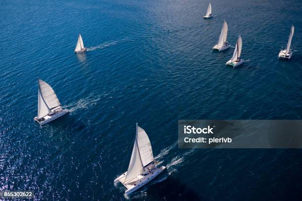 Regatta In The Indian Ocean Stock Photo - Download Image Now - Sailboat, Sports Race, Sailing