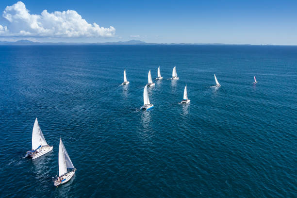 regatta - sailboat race fotografías e imágenes de stock