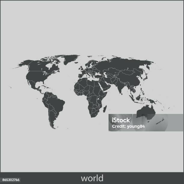 World Map Stock Illustration - Download Image Now - Africa, Asia, Australia