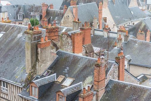 grey rooftops at blois in france
