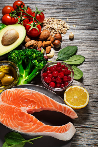 istock Healthy food with salmon fish 865308870