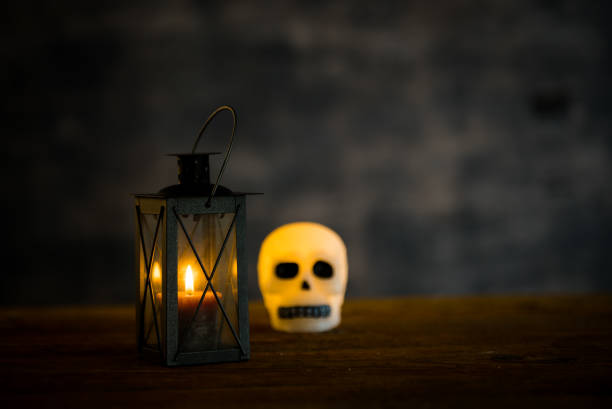 istock Halloween design with pumpkins. golden bokeh 865308970
