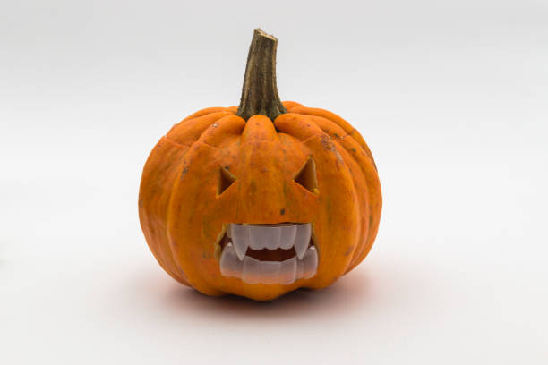 istock Halloween pumpkin with scary face. 865316430