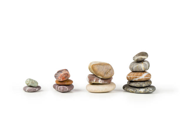 Three Pebbles on white background