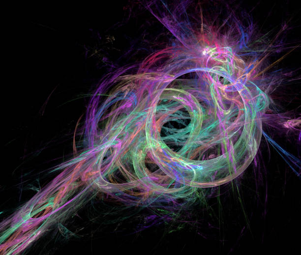istock Abstract illustration of a fractal pattern on black background 865351988