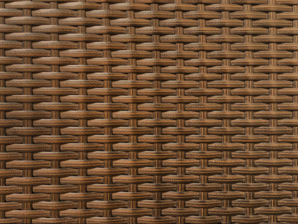 dark brown synthetic rattan textured - fake rattan imagens e fotografias de stock