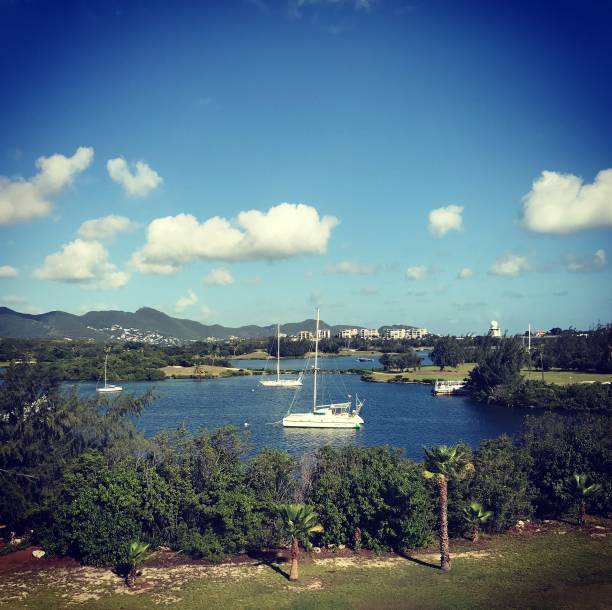 istock Boats in lake on St. Maarten, Caribbean 865352814