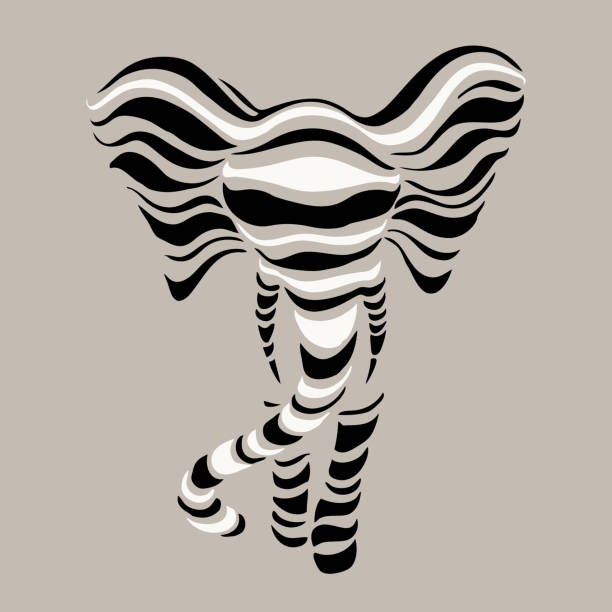 illustrations, cliparts, dessins animés et icônes de silhouettes abstraites d’éléphant - elephants head