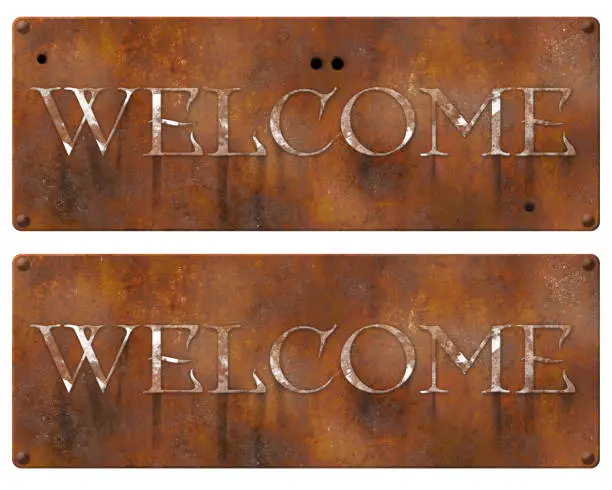 Rusty Welcome Sign