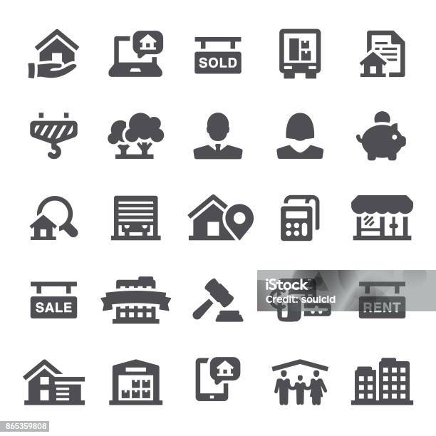 Real Estate Icons Stock Illustration - Download Image Now - Icon Symbol, Real Estate Developer, Icon Set