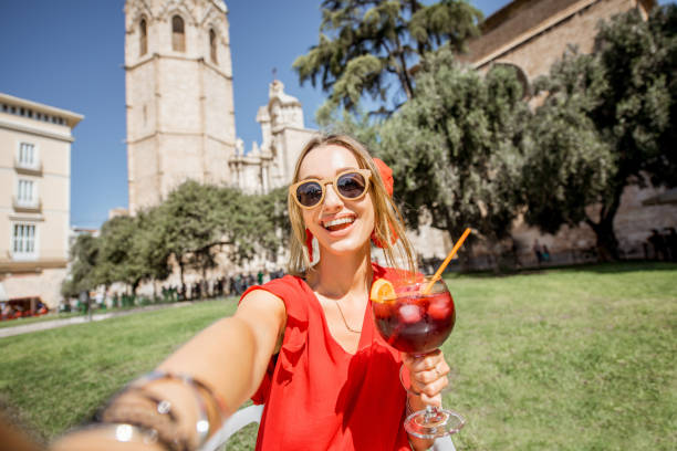istock Woman with sangria drink outdoors in Valencia 865361006