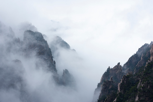 China Huangshan winter, snowy weather