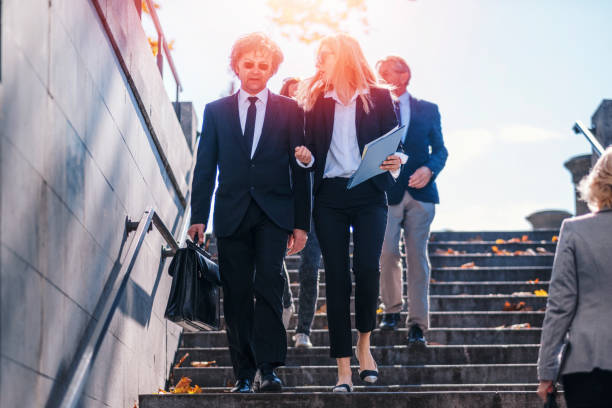 istock Business people walking in the street 865366892