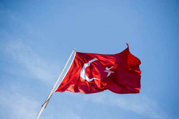 istock Turkish national flag  in view 865370298