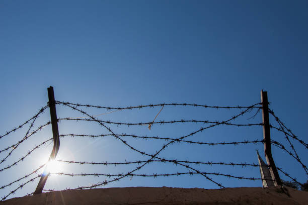 istock barbed fence  for protection purposes 865370598
