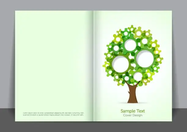 Vector illustration of Green Tree Cover design