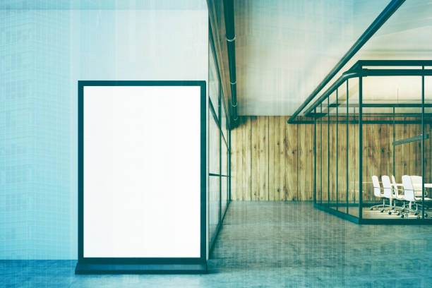 istock White and wooden office lobby, poster, double 865382700