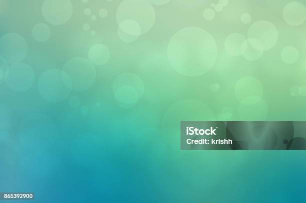 Blue Green Soft Blurred Background With Bubble Bokeh Effect Stock Photo - Download Image Now