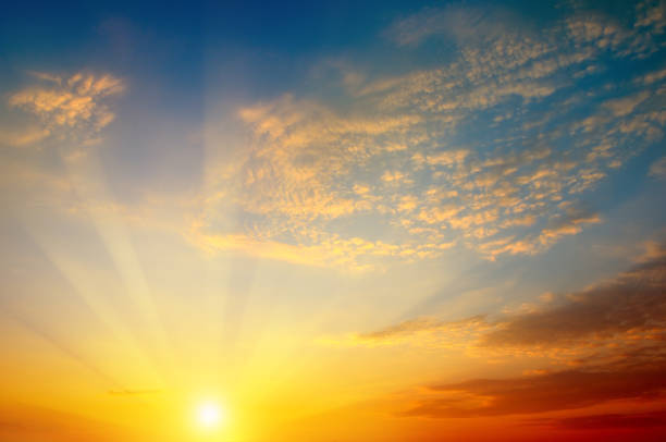 beautiful sun rise and cloudy sky