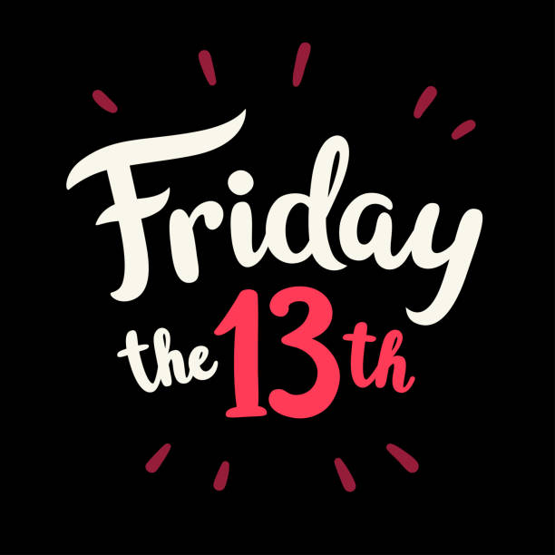 Friday the 13th lettering. Friday the 13th, hand drawn lettering. Vector illustration for banner or poster. friday illustrations stock illustrations