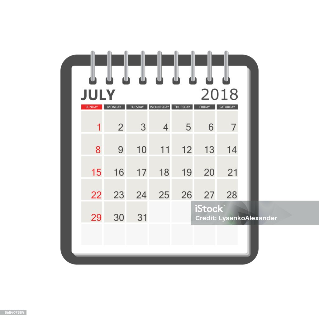 Agenda Juli 2018 Kalender Notebook Paginasjabloon Week Begint Op Zondag  Zakelijke Vectorillustratie Stockvectorkunst En Meer Beelden Van 2018 -  Istock
