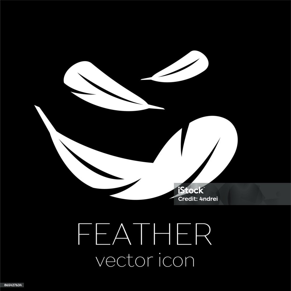 Light Weight Feather Icon On White Stock Vector (Royalty Free